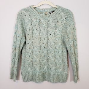 J.J Basics Metallic Cable Knit Sweater